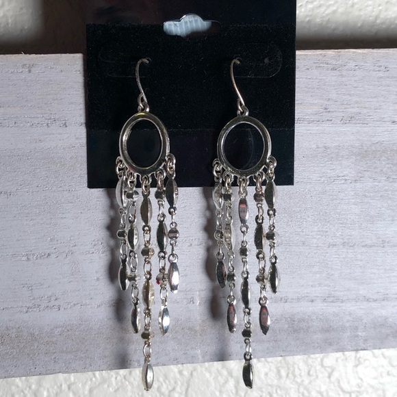 Silver color dangle earrings - Picture 1 of 2